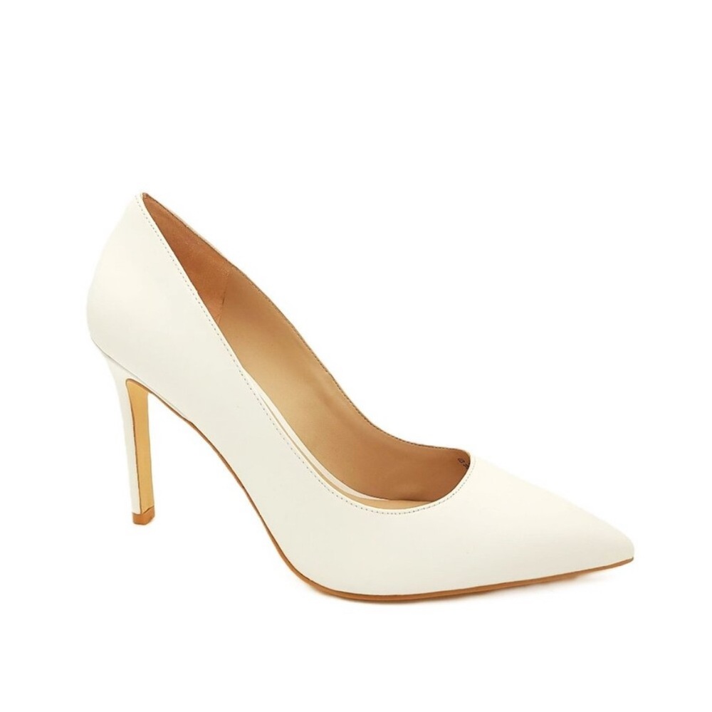 Stuart Weitzman Heels Pump Womens 9 Stiletto White Leather Pointed Toe